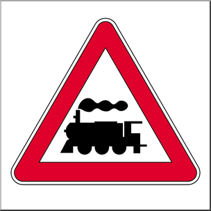 Clip Art: Signs: Railroad Crossing 2 Color