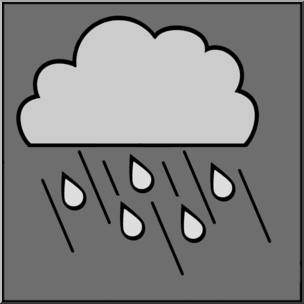 Clip Art: Weather Icons: Rain Grayscale Unlabeled