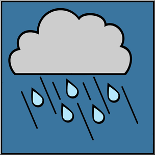 Clip Art: Weather Icons: Rain Color Unlabeled
