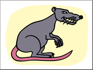Clip Art: Basic Words: Rat Color Unlabeled