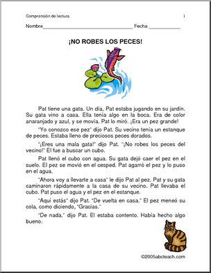 Spanish: ComprensiÃ›n de texto – El gato de Pat