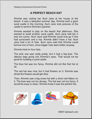A Perfect Beach Hat (primary/elem) Fiction