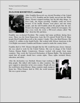 Biography: Eleanor Roosevelt (elem/upper elem)