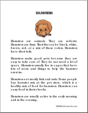 Comprehension: Hamsters (primary)