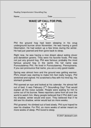 Fiction: Wake Up Call for Phil! (elementary)