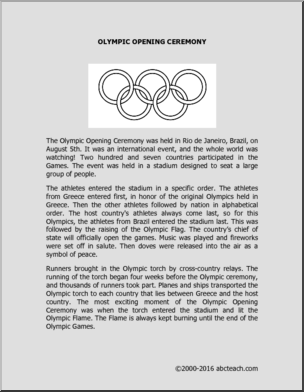 Comprehension: Summer Olympics – Opening Ceremony