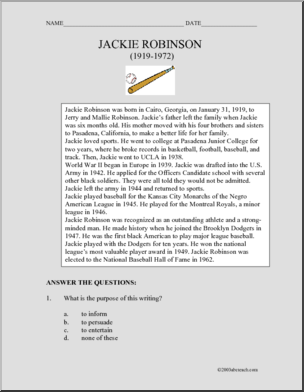 Biography: Jackie Robinson (upper elem/ middle)