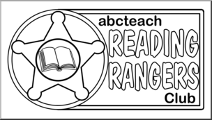 Clip Art: Reading Rangers Club Logo 1 B&W
