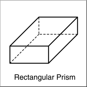 Clip Art: 3D Solids: Rectangular Prism B&W Labeled