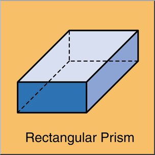 Clip Art: 3D Solids: Rectangular Prism Color Labeled