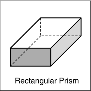 Clip Art: 3D Solids: Rectangular Prism Grayscale Labeled