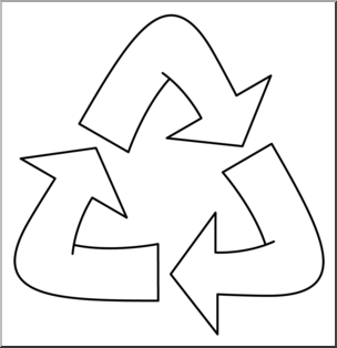 Clip Art: Recycle Logo 1 B&W