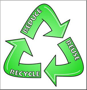 Clip Art: Reduce, Reuse, Recycle Logo 1 Color 2