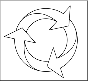 Clip Art: Recycle Logo 2 B&W