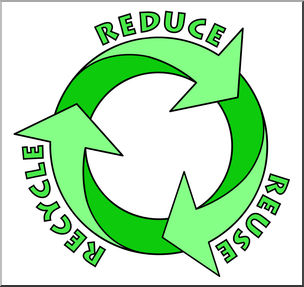 Clip Art: Reduce, Reuse, Recycle Logo 2 Color 2