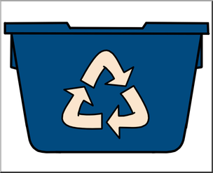 Clip Art: Recycle Bin Color Blue