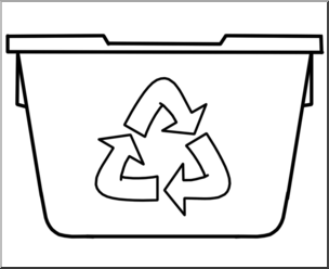 Clip Art: Recycle Bin B&W