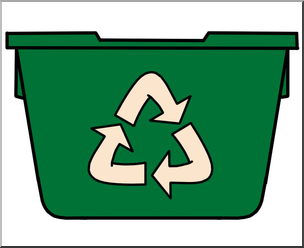 Clip Art: Recycle Bin Color Green
