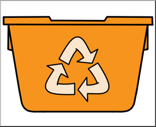 Clip Art: Recycle Bin Color Orange