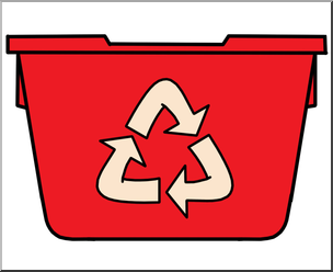 Clip Art: Recycle Bin Color Red