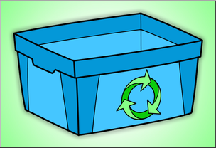 Clip Art: Empty Recycle Bin Color 1