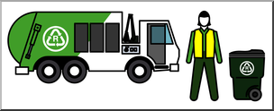 Clip Art: People: Recycling Truck Driver Female Color
