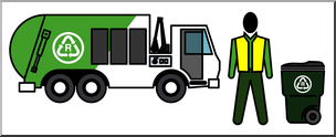 Clip Art: People: Recycling Truck Driver Male Color