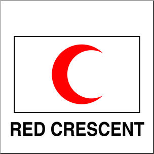 Clip Art: Flags: Red Crescent Color