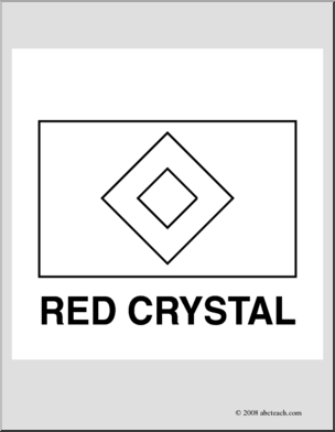 Clip Art: Flags: Red Crystal (coloring page)