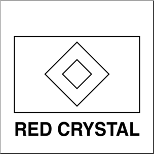 Clip Art: Flags: Red Crystal B&W