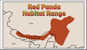 Clip Art: Habitat Map: Red Panda Color