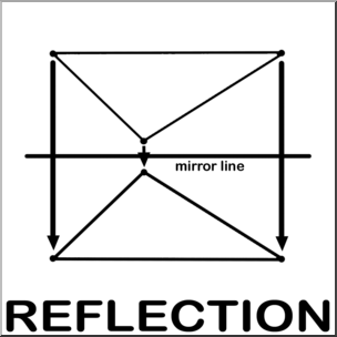 Clip Art: Geometry Illustration: Reflection B&W