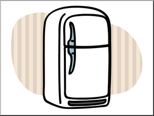 Clip Art: Basic Words: Refrigerator Color Unlabeled