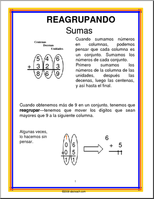 Spanish: MatemÂ·ticas – Reagrupando: suma (elementaria)