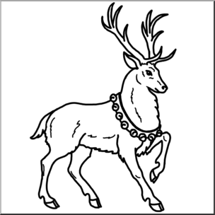 Clip Art: Reindeer 2 B&W