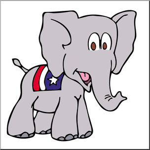 Clip Art: US Government: Republican Elephant Color
