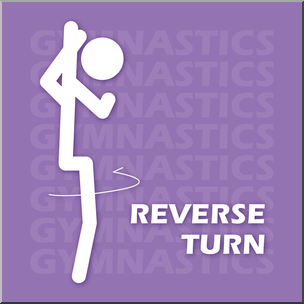 Clip Art: Gymnastics: Reverse Turn Color