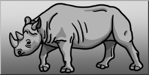 Clip Art: Rhinoceros Grayscale