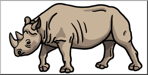 Clip Art: Rhinoceros Color 2