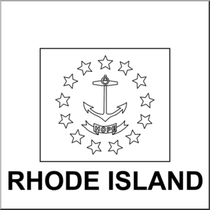 Clip Art: Flags: Rhode Island B&W