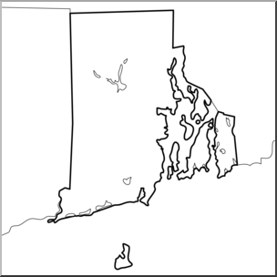 Clip Art: US State Maps: Rhode Island B&W