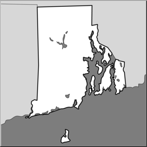 Clip Art: US State Maps: Rhode Island Grayscale