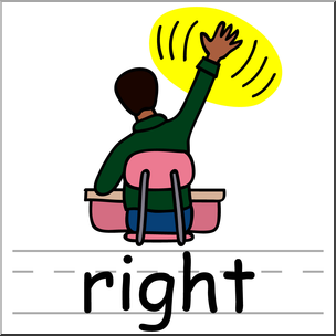 Clip Art: Basic Words: Right Color Labeled