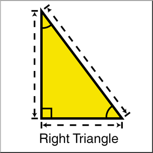 Clip Art: Shapes: Triangle: Right Geometry Color Labeled