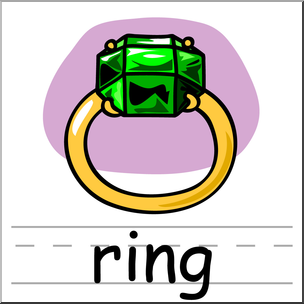 Clip Art: Basic Words: Ring Color Labeled