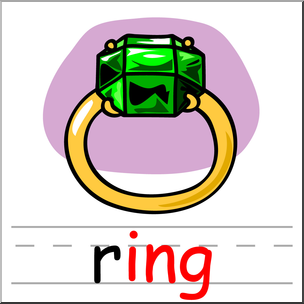 Clip Art: Basic Words: -ing Phonics: Ring Color