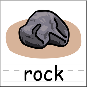 Clip Art: Basic Words: Rock Color Labeled