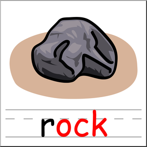 Clip Art: Basic Words: -ock Phonics: Rock Color