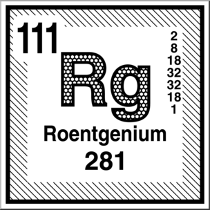 Clip Art: Elements: Roentgenium B&W