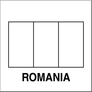 Clip Art: Flags: Romania B&W